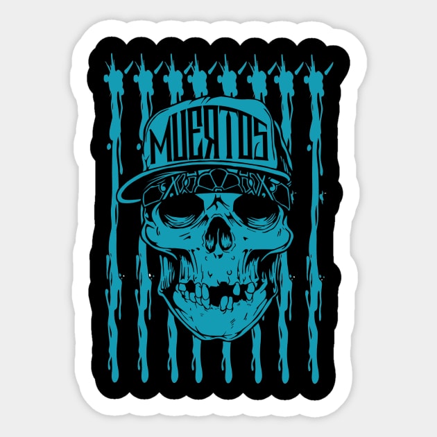 muertos II blue Sticker by jcaljr